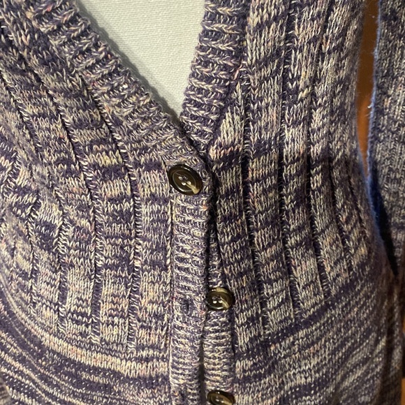 Free people long purple and white sweater - Picture 2 of 7